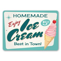 Homemade Ice Cream Metal Sign
