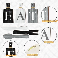 JINRICH 6 Piece Kitchen Decor Chopping Medium, Black, white and gray simple