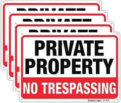 Durable 10×14 Inch No Trespassing Signs – 4-Pack for Private Property Security