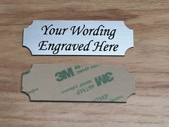 Custom Engraved 1×3 Gold Silver Copper or Bronze Plate Tag Plaque w/ Script