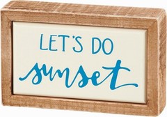 Primitives by Kathy Mini Box Sign “LET’S DO SUNSET” 4″L x 2.5″W NEW