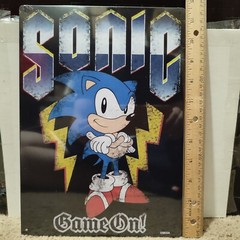 Sonic The Hedgehog Metal Tin Sign Wall Hanging Official Sega Collectible Decor
