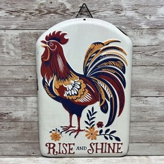 Vintage Style Metal Sign Rise and Shine 11×7