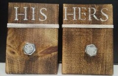 His & Hers Rustic Wood Closet Door/Wall Signs/Plaques 8″H x 6″W x 0.75″D