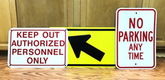 Vintage Street Sign Lot 3 Keep Out Authorized Personnel No Parking Arrow Signs