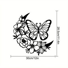 Moon Phase Butterfly iron Wall Art Bohemian Hanging Decor In /Outdoor Waterproof