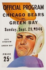 Chicago Bears vs Green Bay 1946 Program All Metal Tin Sign up to 12 x 18