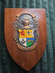 Vintage Coat of Arms Wall Plaque Decor Family McAllister