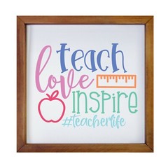 Inspirational 7×7 Wooden Framed Shadow Box Modern Wall Art Decor Teacher Love