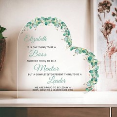 Boss Leader Mentor Acrylic Heart Plaque
