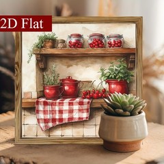 Rustic Cherry Still Life Wooden Sign Farmhouse Decor for Kitchen Cafe Gift
