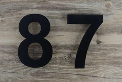 QT Modern Floating House Number 4 Four Small 4 Inch Black 304 Stainless
