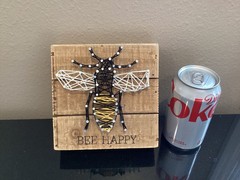 Primitives by Kathy Bee Happy String Art Box Sign Theme Home Decor Spring Lover