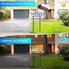 Bright Solar House Numbers with Dual White & Warm LEDs