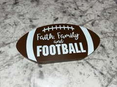 Faith, Family, and Football Wooden Standing Decoration