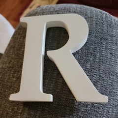 MPI 5” Classic Letter White R Craft Projects DIY Home Decor Wall Art