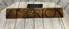 Rustic AMERICA Twig Letter Folk Art Reclaimed Wood Cabin Wall Sign Handmade