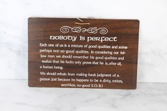 Vintage Wall Hanging Picture Wooden “Nobody is Perfect”