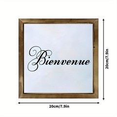 Bienvenue Welcome Wooden Sign Elegant Cursive Wall Decor for Home and Restaurant