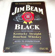 JIM BEAM BLACK ‘Kentucky Straight Bourbon Whiskey’ Metal Sign #2a – NEW