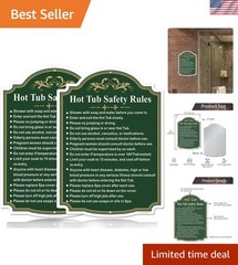 Hot Tub Safety Rules Sign 2-Pack – Durable Aluminum, 10×14 Inches, UV Resistant
