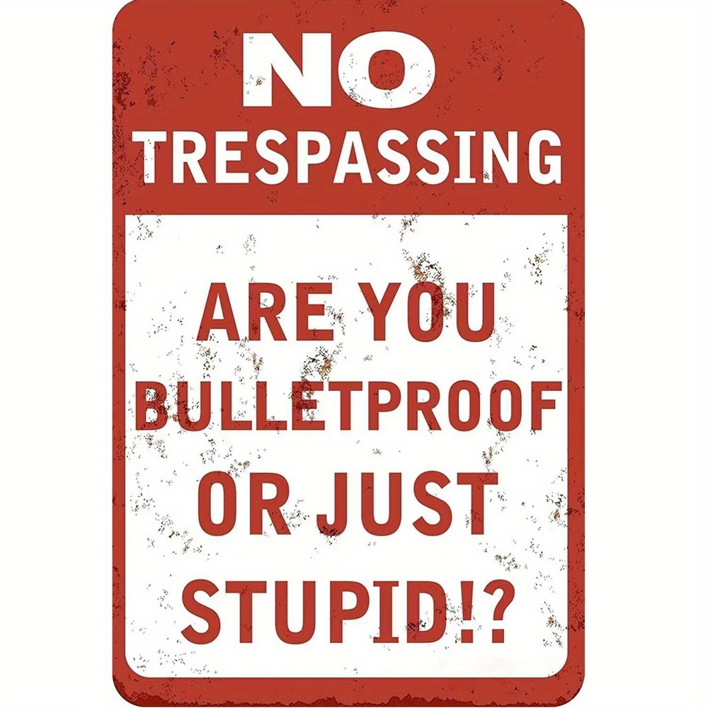 [Vintage Warning Sign] Vintage Aluminum 1pc No Trespassing Warning Sign | Outdoo