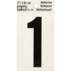 Hy-Ko Vinyl 2 In. Reflective Adhesive Number One RV-25/1 Pack of 10 Hy-Ko