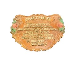 Vintage Mother’s Poem Wall Plaque Wood Composite 6.5″ x 9″ 1950s