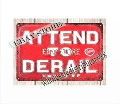 Northern Pacific Attend to Derail railroad railway train metal tin sign plaque