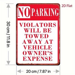 20.32×30.48 cm Metal Sign “Red Warning: No Parking”