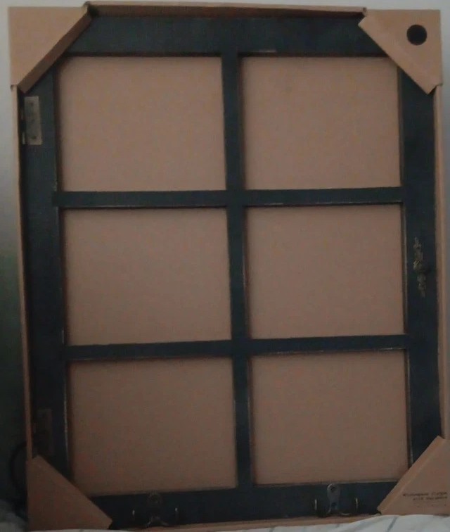 New Rustic Windowpane Frame w/ Hardware Home Decor Wall Art Hinges, Hooks & Knob