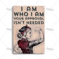 Girl Plate Feminism Tin Metal Sign Female Decor Plaque Wall 8×12