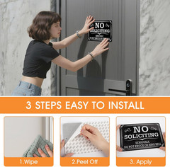 (2 Pack) No Soliciting Sign for Front Door – 9×6 Inch Aluminum No Soliciting …