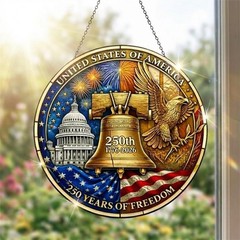 United States of America 250th Anniversary Stained Glass Suncatcher, 1776–2026