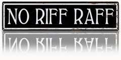 No Riff Raff Sign, Funny Metal Wall Decoration, Retro Metal Tin Signs, Funny Bar