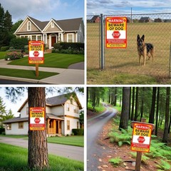 3 Pack Beware of Dog Sign, 8×12 Inches, Aluminum Metal, No Trespassing Sign