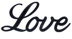 Love Word Art Sign Home Kitchen Decor Wall Hanging Cursive Script Typography