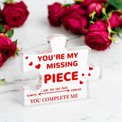 You Are My Missing Piece Acrylic Puzzle Plaque – Romantic Wedding Gifts for Coup
