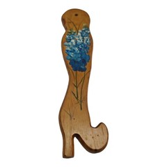 Wooden Boot Hand Painted Texas Bluebonnets Wall Hanging Decor