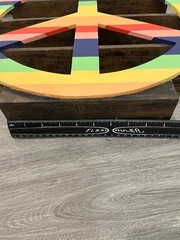 Peace Wood Shelf Sit Or Hang 18” | Colorful Pride Peace Shelf