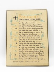Vtg Beatitudes for Friends of the Aged Plaque Wall Hanging Poem 1960 Elderly