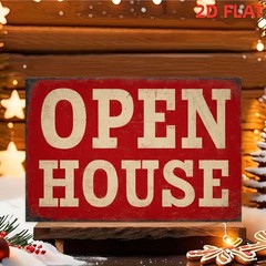 Retro Festive Metal Sign For Holiday Party Front Porch Or Entryway Wall Art Gift