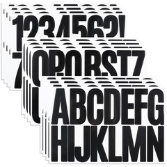 3 Inch Letter Number Sticker, 188 Pieces Self-Adhesive Waterproof & Tear Black