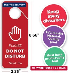 Do Not Disturb Door Hanger Sign, 2 Pack Double Sided, Red and Green, “Please Do