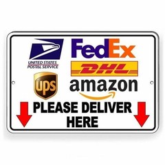 Delivery Instructions Deliver Packages Here Arrows Down Sign Decal Driver I086