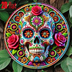 2D Flat 1pc Tin Metal Signs 8 X 8 Inches Mexican Carnival Themed Aluminum