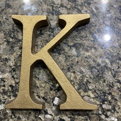 Door House Address Street Number Letter K Steel 6″ Gold Color