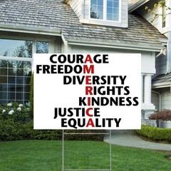 America Yard Sign Courage Freedom Rights Outdoor Lawn Sign Patriotic Decor
