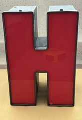 Vintage Reclaimed Industrial Red Channel Letter H Urban Retro Home Decor
