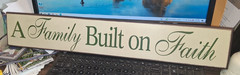 CHRISTIAN HOME DECOR 24″ x 4″ LONG FAITH SIGN, “A FAMILY BUILT ON FAITH”